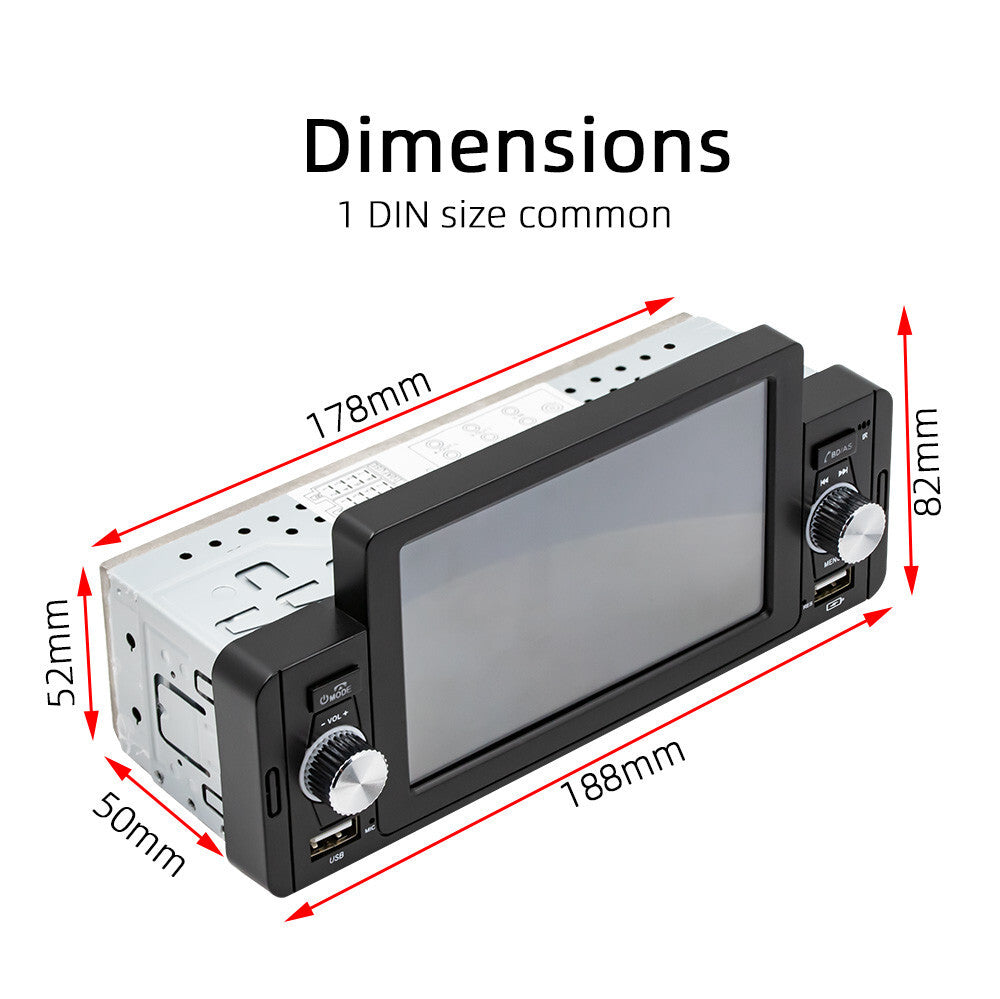 5in Car Stereo Radio For Carplay Android Auto Bluetooth MirrorLink Single Din