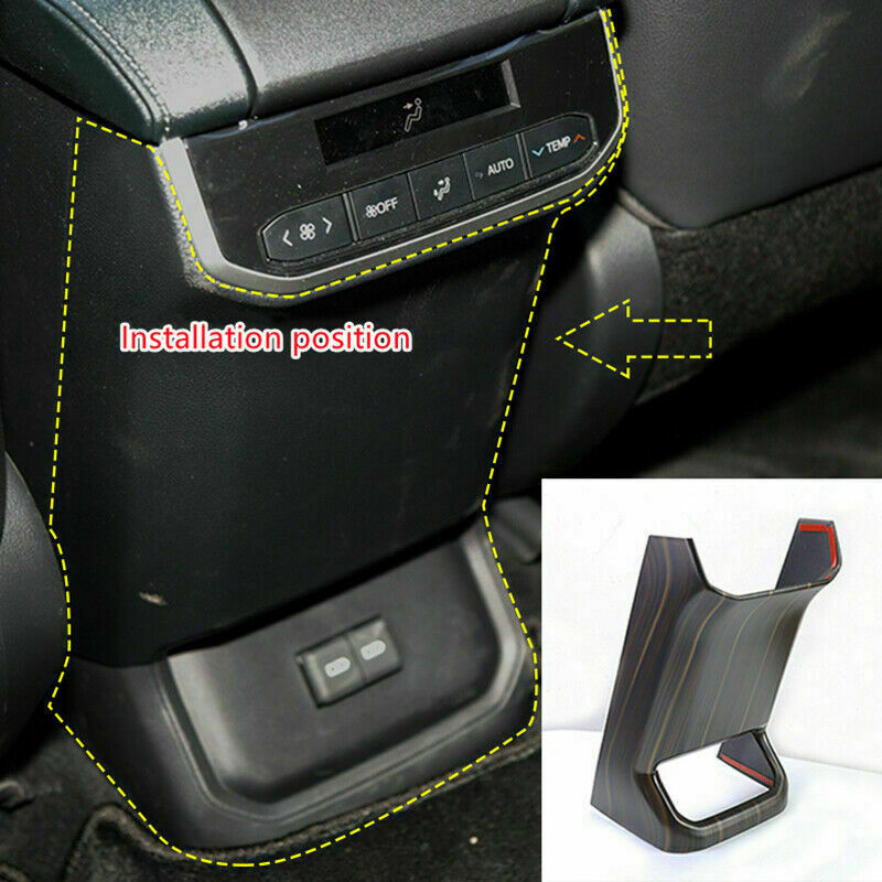 Wood Grain Rear Air Outlet Anti-Kick Panel Trim for Toyota Highlander 2020-2023