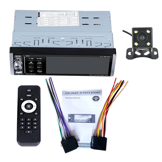 Single 1 Din For Android Auto Carplay 5.1in Car Stereo Radio W/ Backup Camera