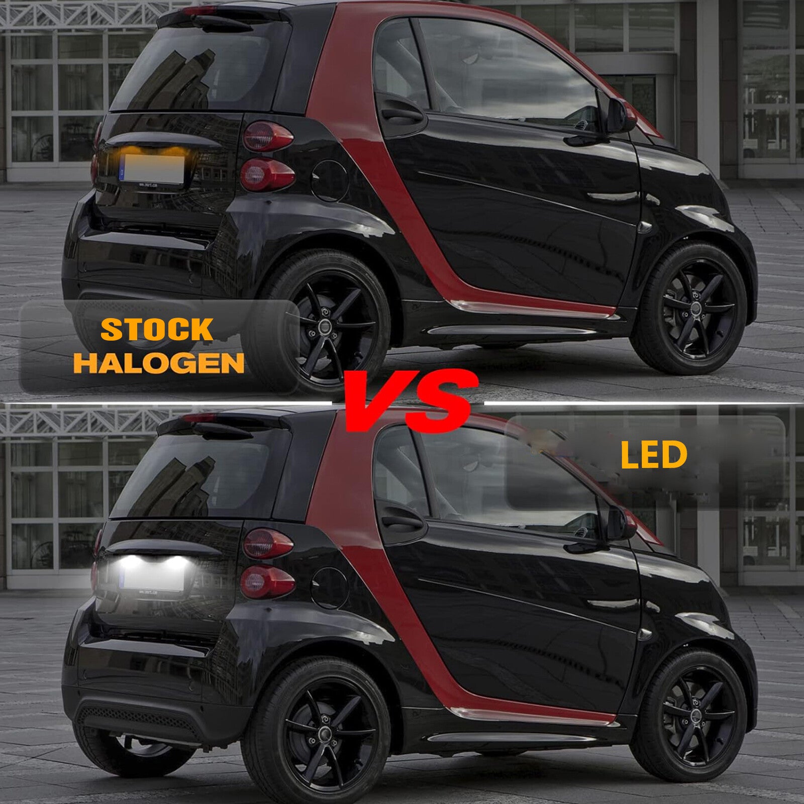 2X Lights for Smart Fortwo W450 2004-2007 W451 2007 -2014 License Number Plate Q