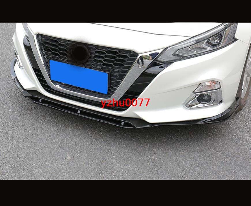 for Nissan Altima 2019-22 Glossy Black Front Bumper Lip Spoiler Splitter Trim 3X