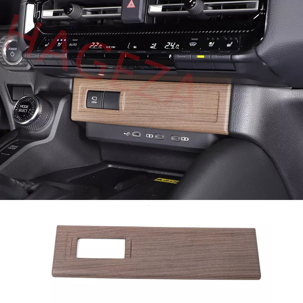Wood Grain ABS Cigarette Lighter Panel Cover For Toyot@ for Land Cruiser LC250 2024+