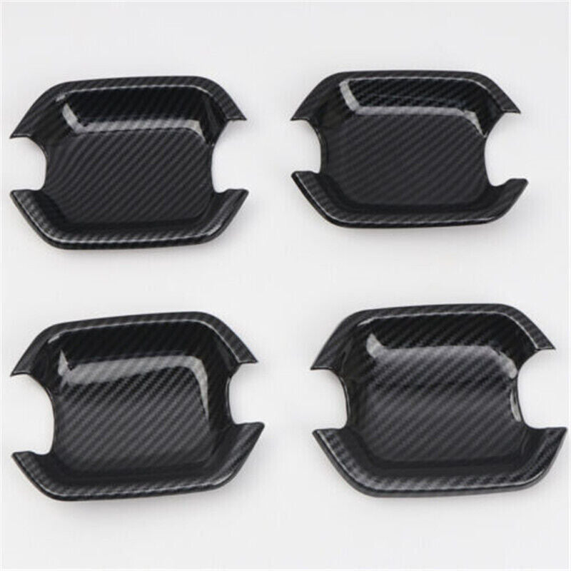 Carbon Fiber Door Handle Bowl Cover Trim for Mitsubishi Montero Pajero 2009-2021