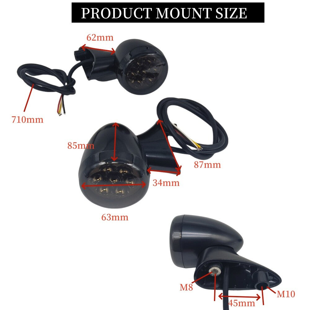 LED front turn signal light with 4 lines for Harley Road Glide 2015-2023, Black. n