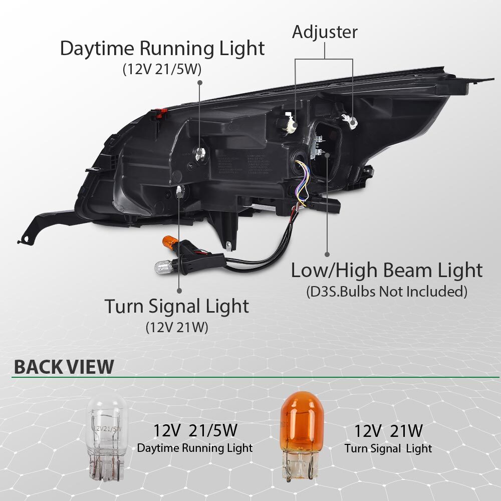 Fits 13 - 15 for Malibu 2016 Limited HID Headlight Passenger Right Hand - v