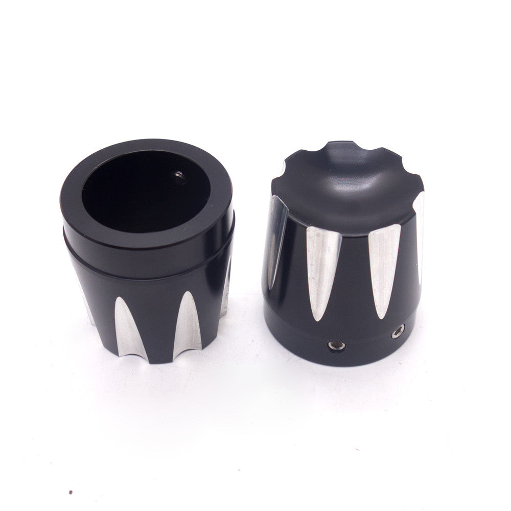 Black Edge Cut Front Axle Cap Nut Cover for Harley Dyna Road Glide King FLHT Q