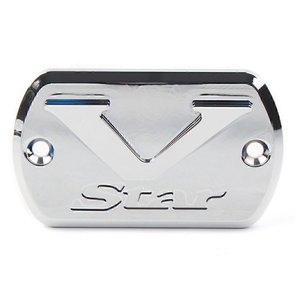Front Brake Fluid Cap Reservoir Cover Fit for Yamaha V Star XVS 650/1100 Chrome Q