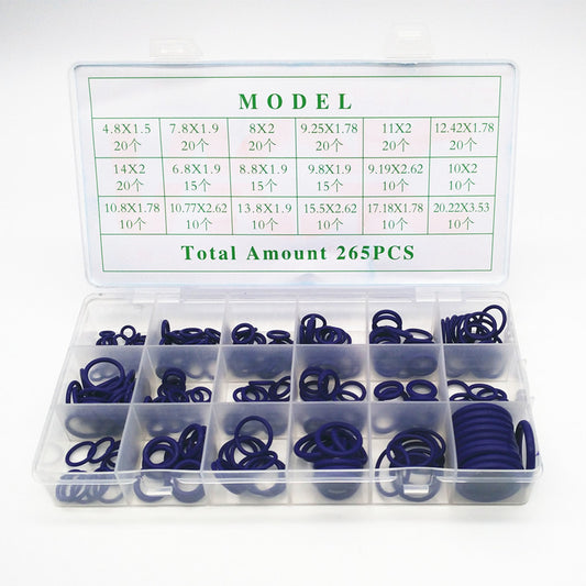 Rubber O-Ring Seals Washers Gasket Car Air Conditioning Plumbing 265Pc Box kit