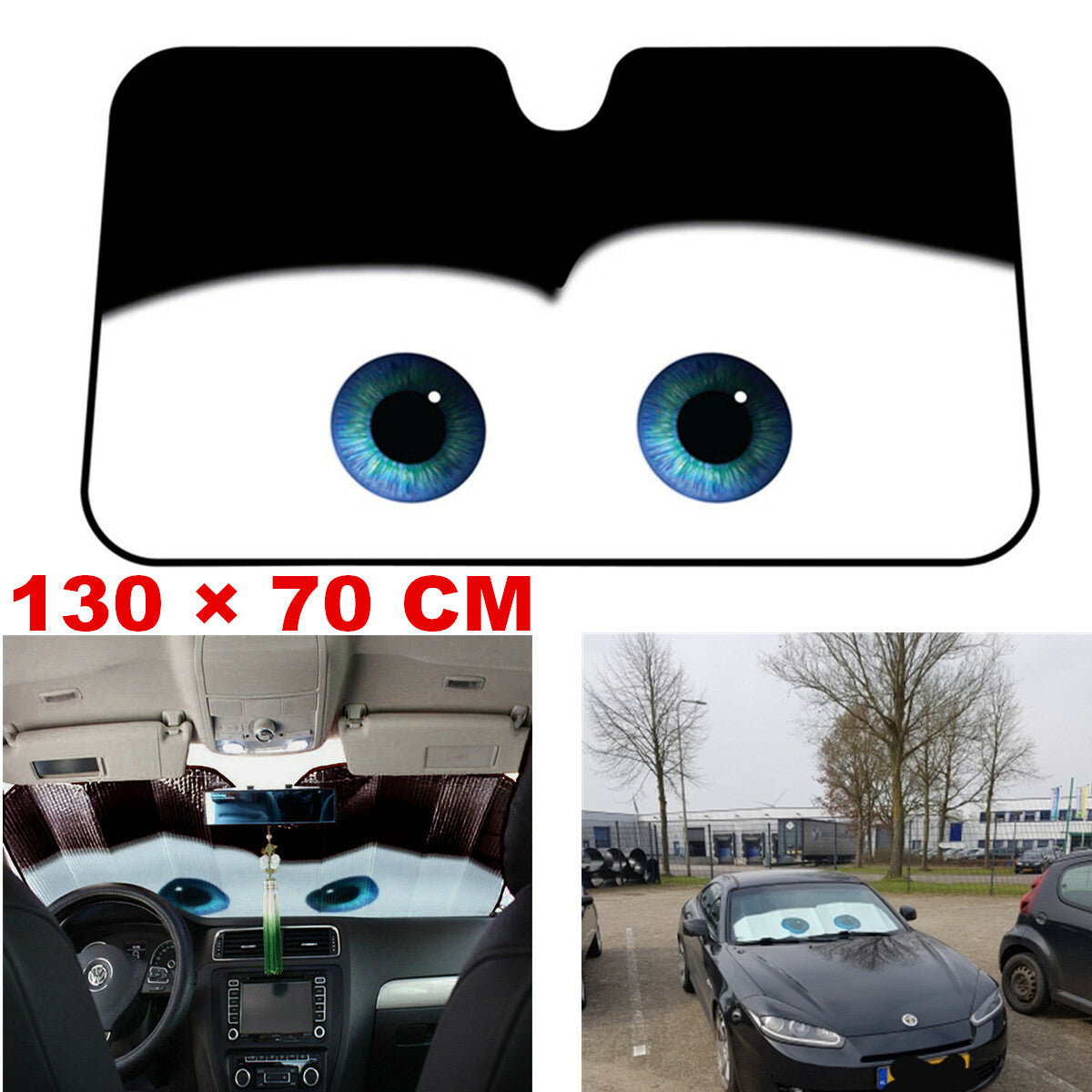 Front Rear Car Windshield Sun Shade Visor SUV Window Folding Block Cover Black