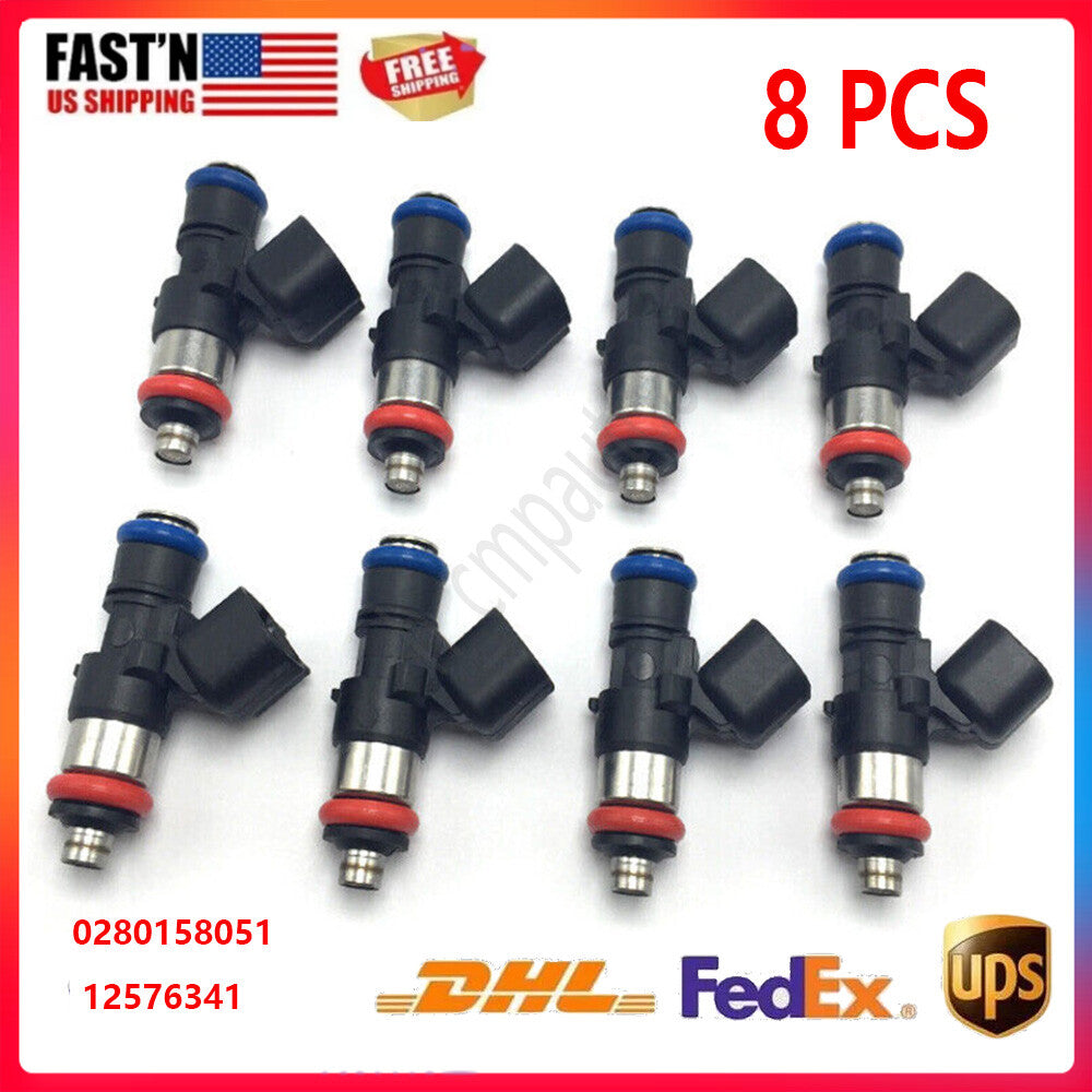 8PCS Fuel Injectors 12576341 0280158051 for Holden Commodore VZ VE L76 L98 LS2