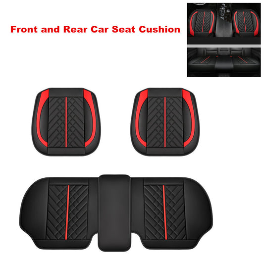 3-Piece Car for Seat Cover Set (Front and Rear for Seat Cushions) - Universal Polyurethane Synthetic Leather n
