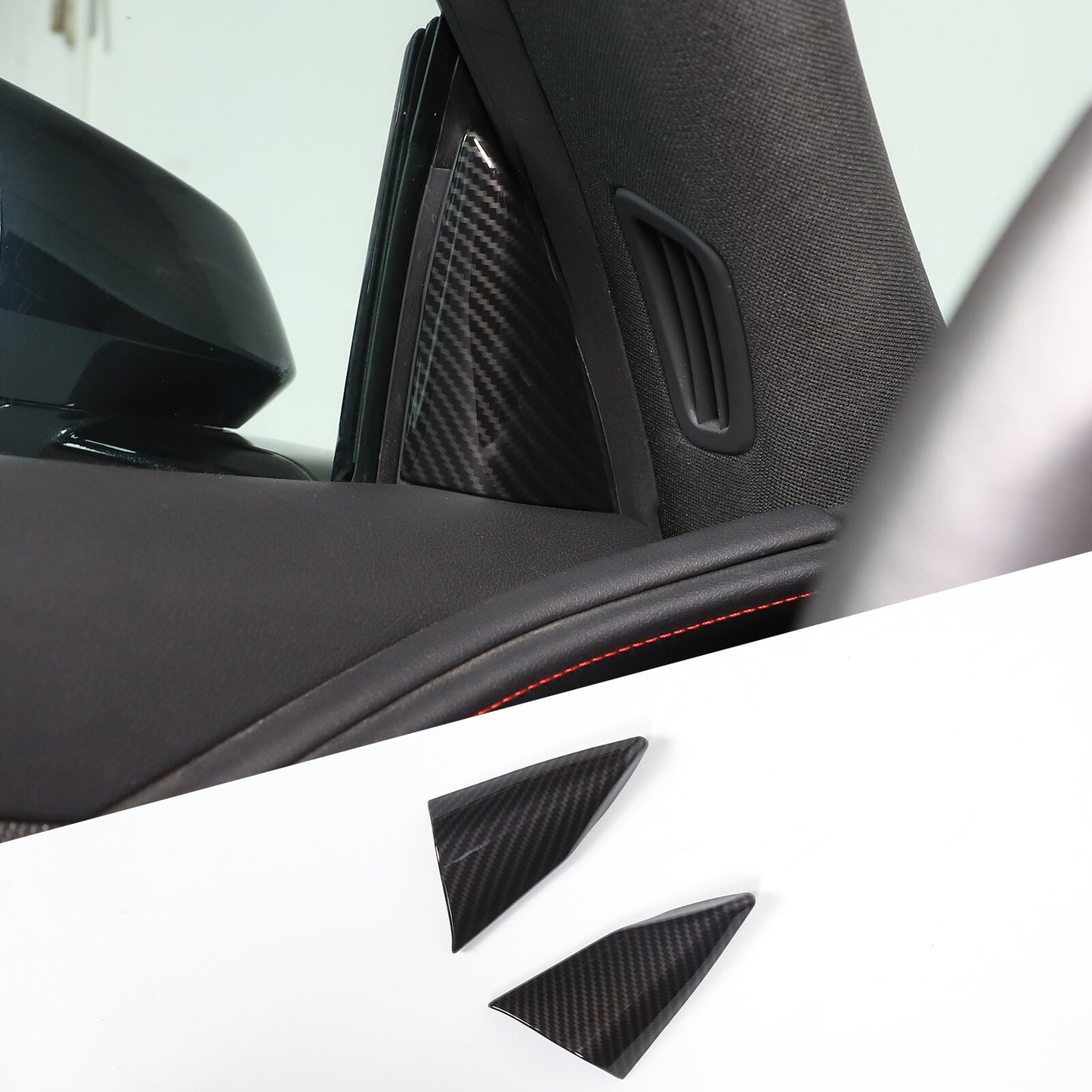 2-Pack ABS Blue Dashboard Panel Trim Frame Cover for Tacoma 2016-2022- v