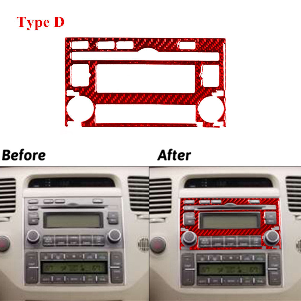 Red Carbon Fiber Speedometer Radio Control Trim Cover for Mini Cooper R55 R56 v