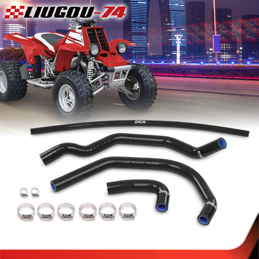 Suitable for 1987-2006 for Yamaha YFZ350 Banshee Black Silicone Radiator Tube Kit Q