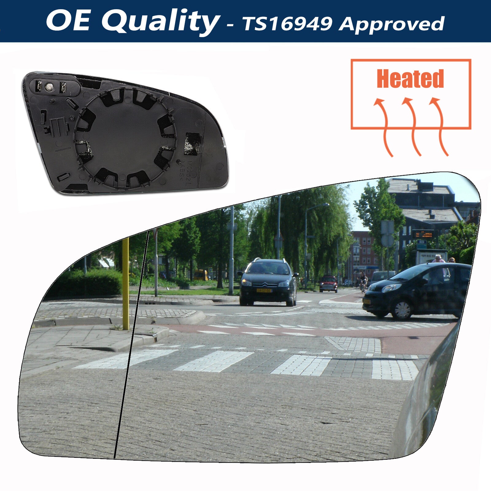for Audi A3 2004-2008 for A4 for A6 Left Passenger Side Heated Mirror Glass Wide Angle Q