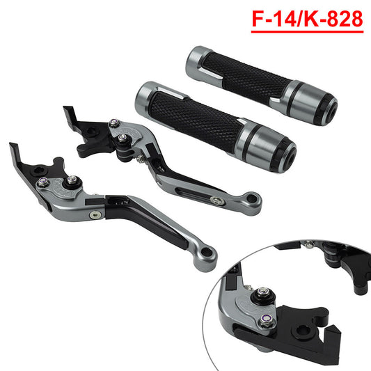 Folding Extendable Brake Clutch Lever Handlebar Grip Set FIT for Kawasaki 650R