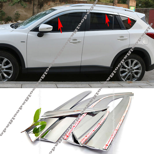 for Mazda CX-5 2012-16 Chrome Deflector Window Visors Guard Vent Weather Shield