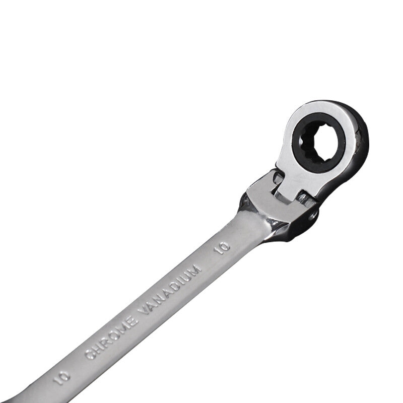 1pc 10mm Metric Flexible Head Ratchet Ratcheting Wrench Combination Spanner Tool