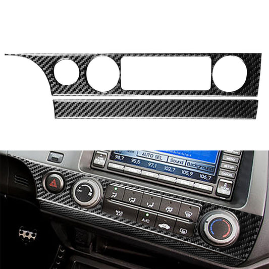 Carbon Fiber Interior Air Condition Switch Panel Frame Trim for Honda for Civic 8th