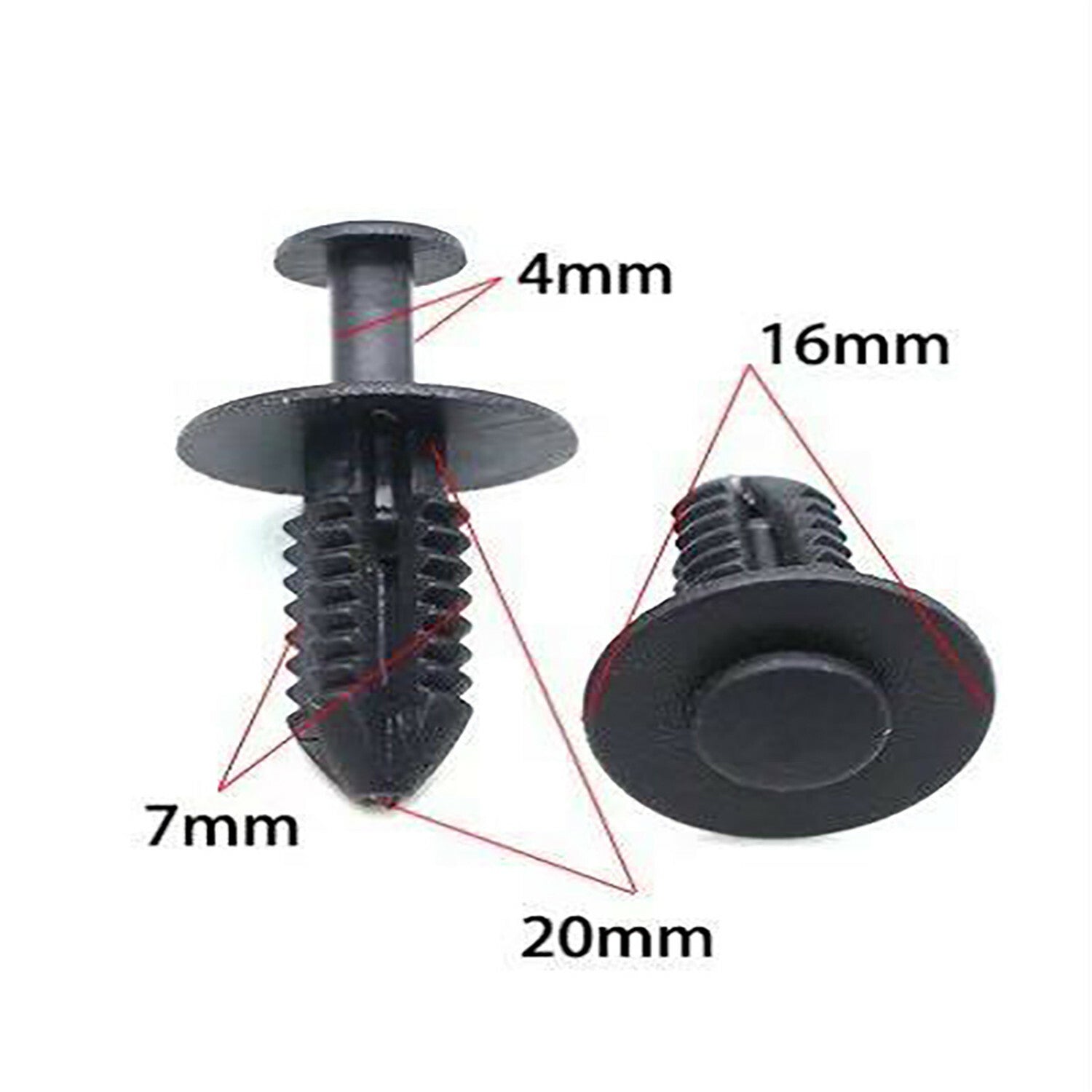 50Pcs Hole Black Plastic Car Fender Rivets Panel Clip Screw Fastener HOT n