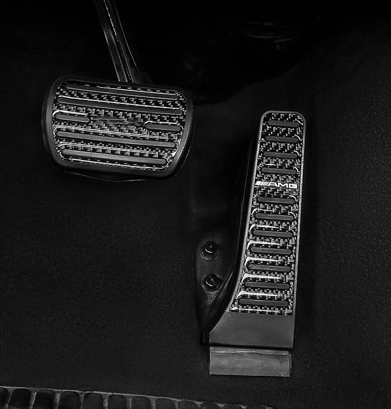 Carbon Fiber Inner Brake Accelerator Pedal trim for Benz C-Class W206 2022-2023