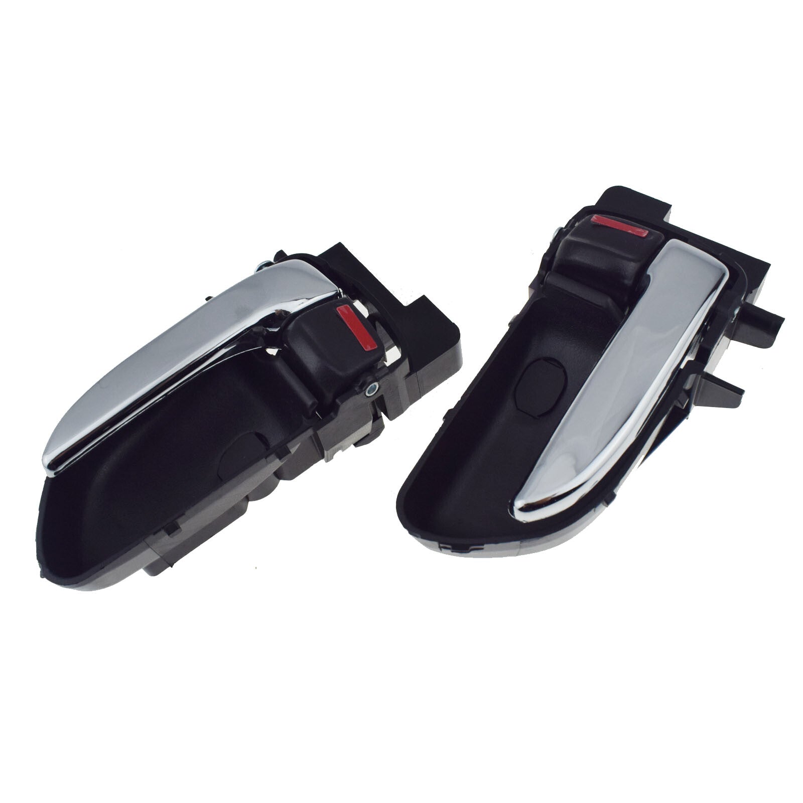 Two-piece shiny chrome interior door handles for Subaru Forester 2003-2008 models. n