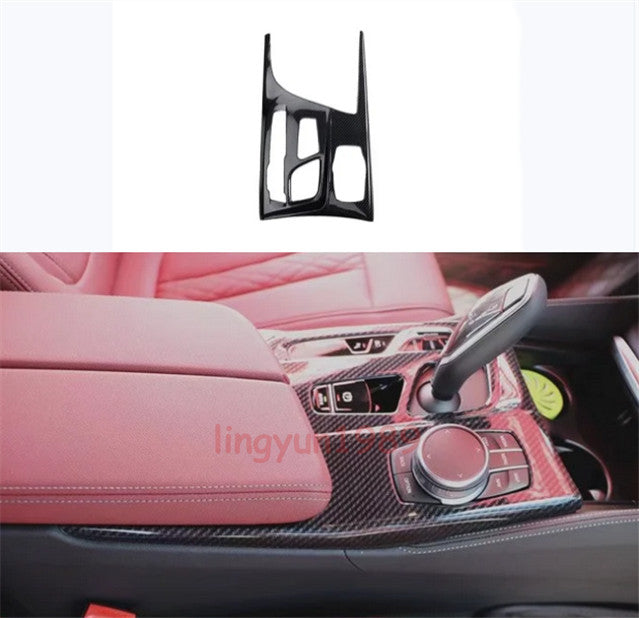 For 2018-23 for BMW 5 Series G30 ABS Carbon Fiber Inner Gear Shift Box Cover Trim 1P