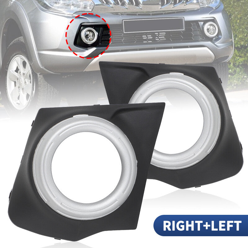 2X LeftRight Front Fog Lamp Light Cover Bezel for Mitsubishi L200 Triton MQ MR