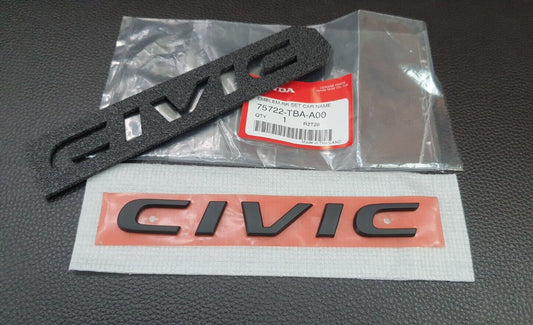 for CIVIC FC FK Matt Black EMBLEM BADGE FOR REAR for HONDA for CIVIC FC FK 2015-21