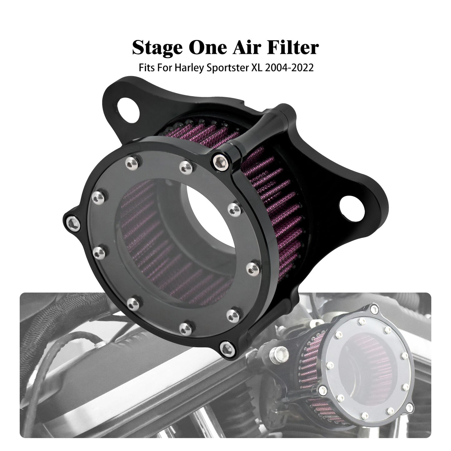 Clarity Air Cleaner Filter Red Intake for Harley Sportster 883 1200 48 72 04-22 Q
