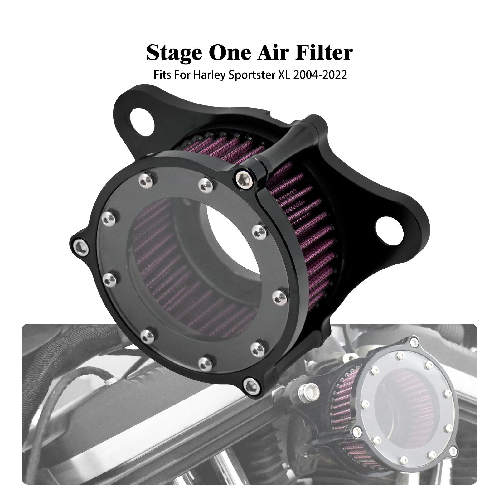 Clarity Air Cleaner Filter Red Intake for Harley Sportster 883 1200 48 72 04-22 Q