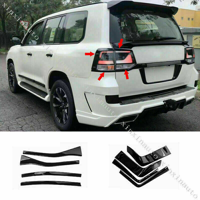 8X for Land Cruiser 200 2016-2021 Glossy Black Rear Taillight Molding Trim Strip