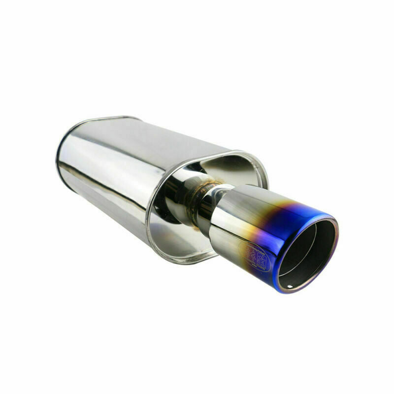 2.5 ID 4 OD Sport Great Sound Straight Rear Exhaust Muffler Tips Blue Slant