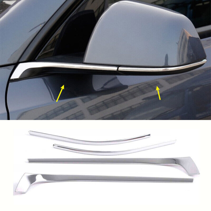 Chrome Steel Rear View Mirror Anti-Scratch Strip 4pc for Model Y 2020-2023 n