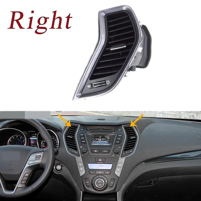 RH Center Air Conditioning Vent Grill With Chrome Plate for Hyundai FeIX45 13-17