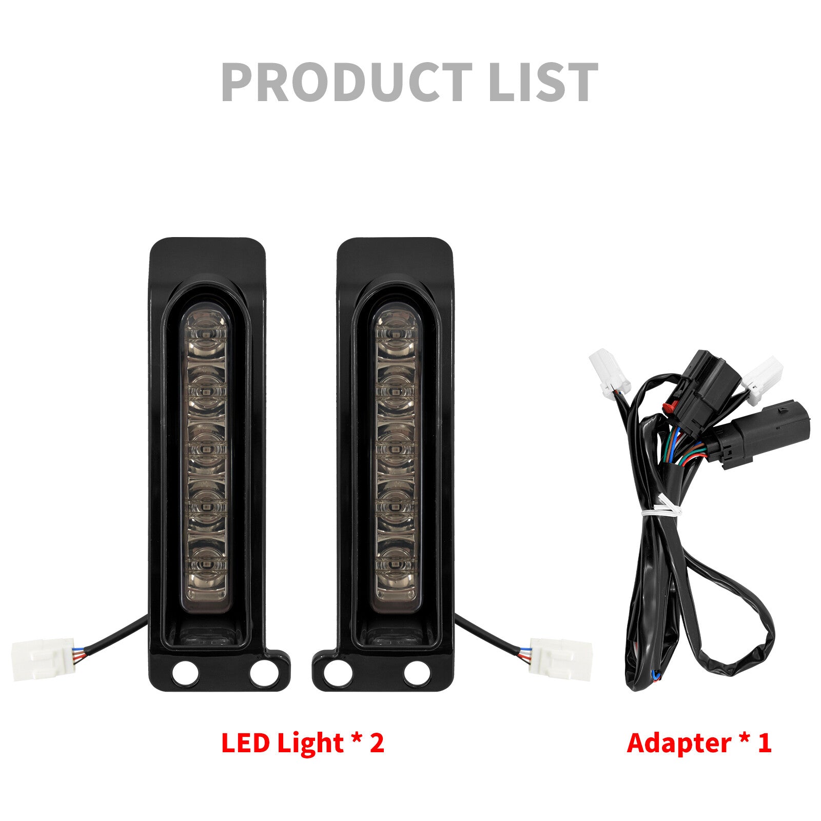 Black Saddlebag Filler Support LED Light Somke Lens for Harley Electra Glide 14+