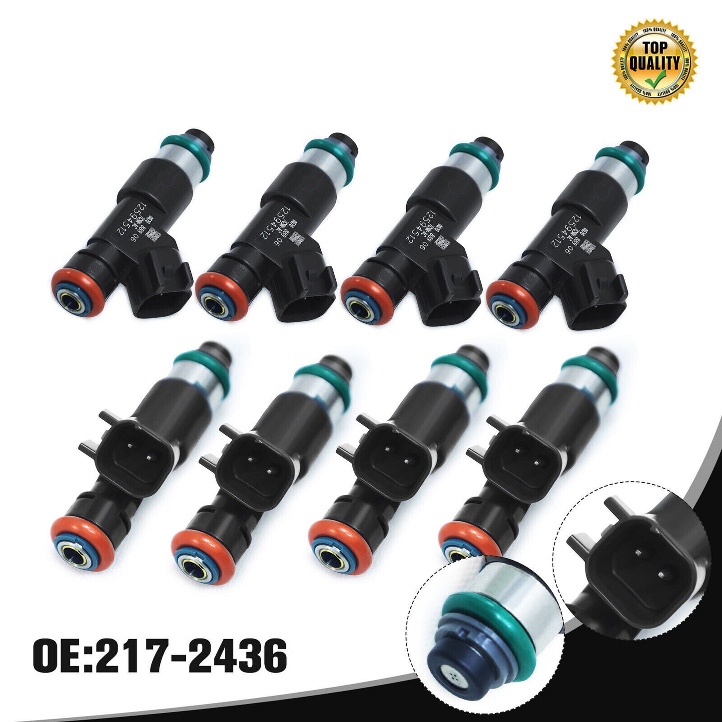 8-pack of new OE fuel injectors for 07-09 for Chevrolet for GMC 5.3L V8 12594512 217-2436
