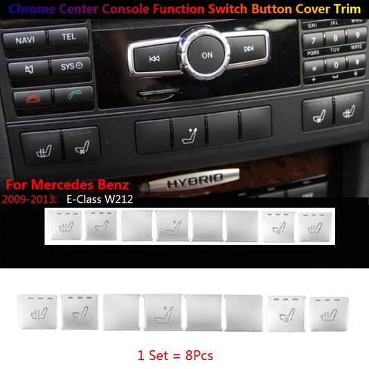 8Pcs for Mercedes-Benz E W212 Car Center Console for Seat Function Switch Cover Trim
