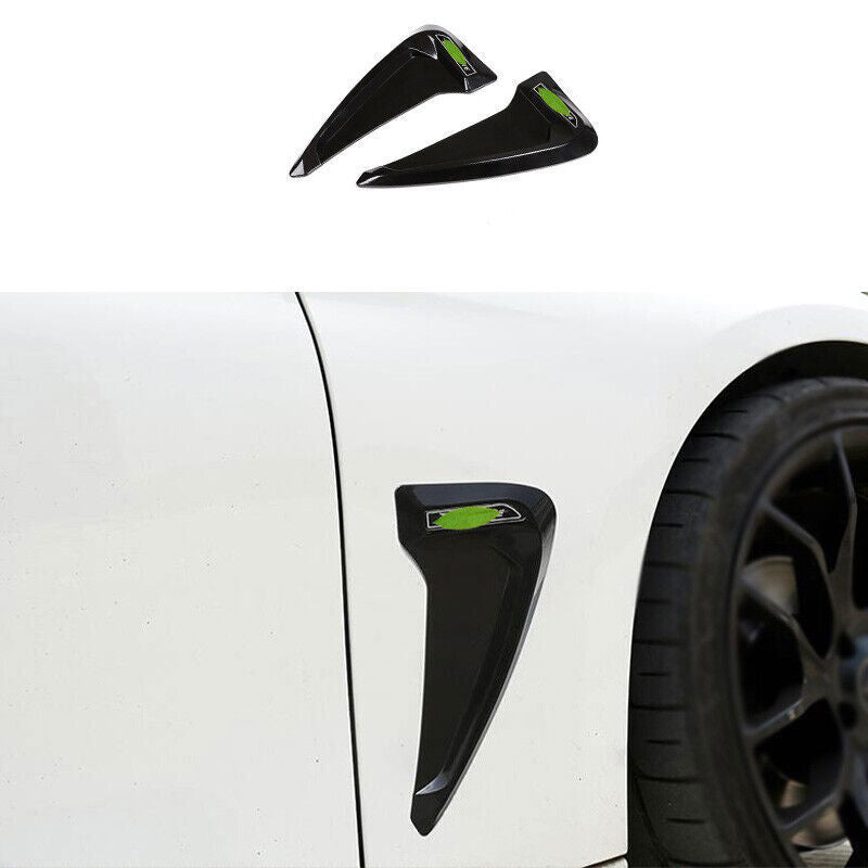for BMW 5 Series G30 2018-23 ABS Black Side Body Vent Fender Flank Cover Trim 2P