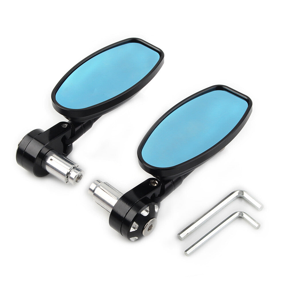 22MM 25MM Universal Handle Bar End Rearview Mirrors Motorcycle Black Q
