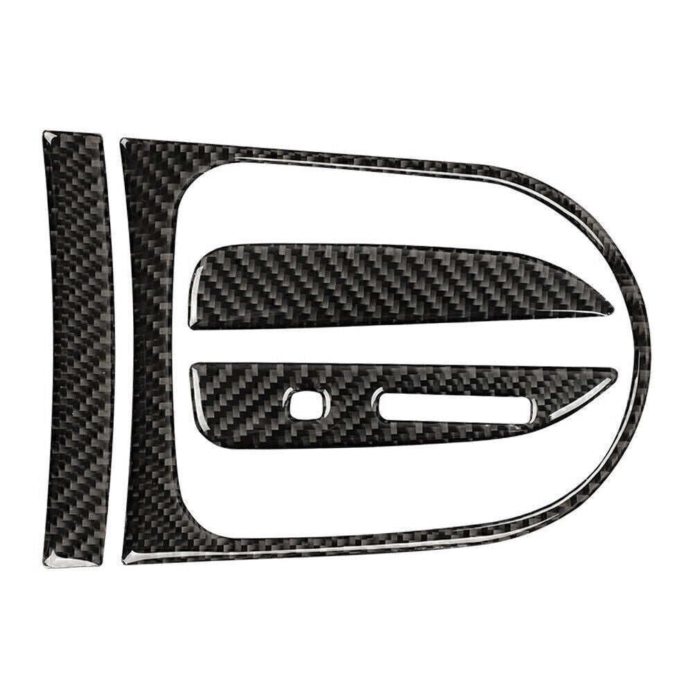 Carbon fiber gear shifter panel cover trim kit for Ford for Mustang 2015 - 2017 16