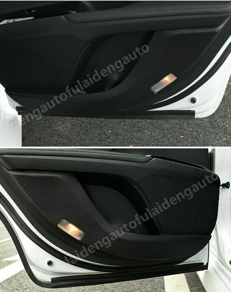 for Toyota for Camry 2018-2022 Carbon Fiber Leather Inner Door Anti-Kick Panel Cover