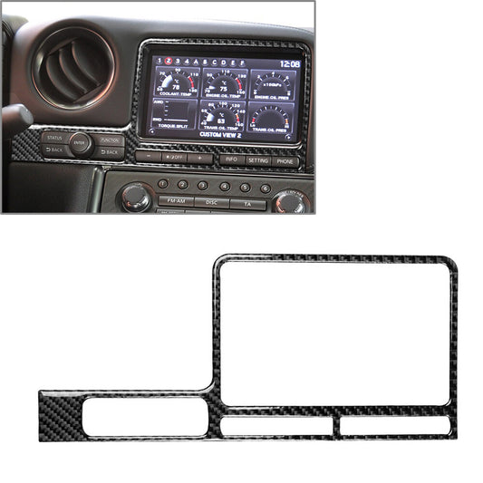 LHD Car Auto GPS Navigation Panel Cover Trim for Nissan GTR R35 2008-2016 Black