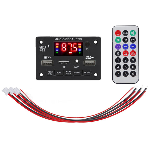 Wireless Bluetooth v5.0 MP3 Decoding Board Module Car Stereo With Remote Control