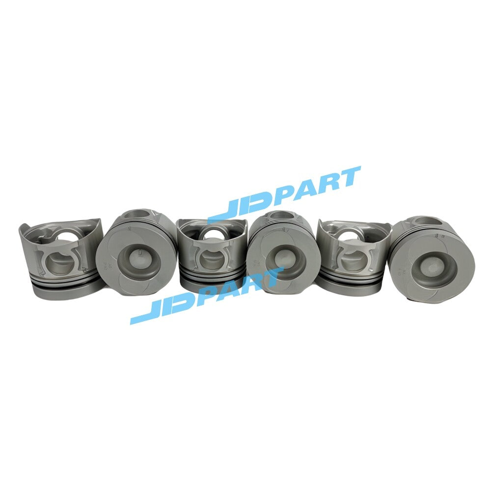 6-piece piston kit for Isuzu 6BG1 excavator engine parts -