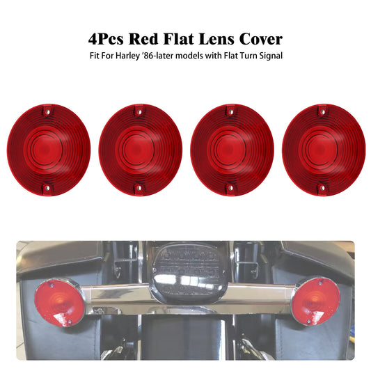 4x Red Turn Signal Light Lens Cover for Harley Touring Road Electra Glide 86-23 Q