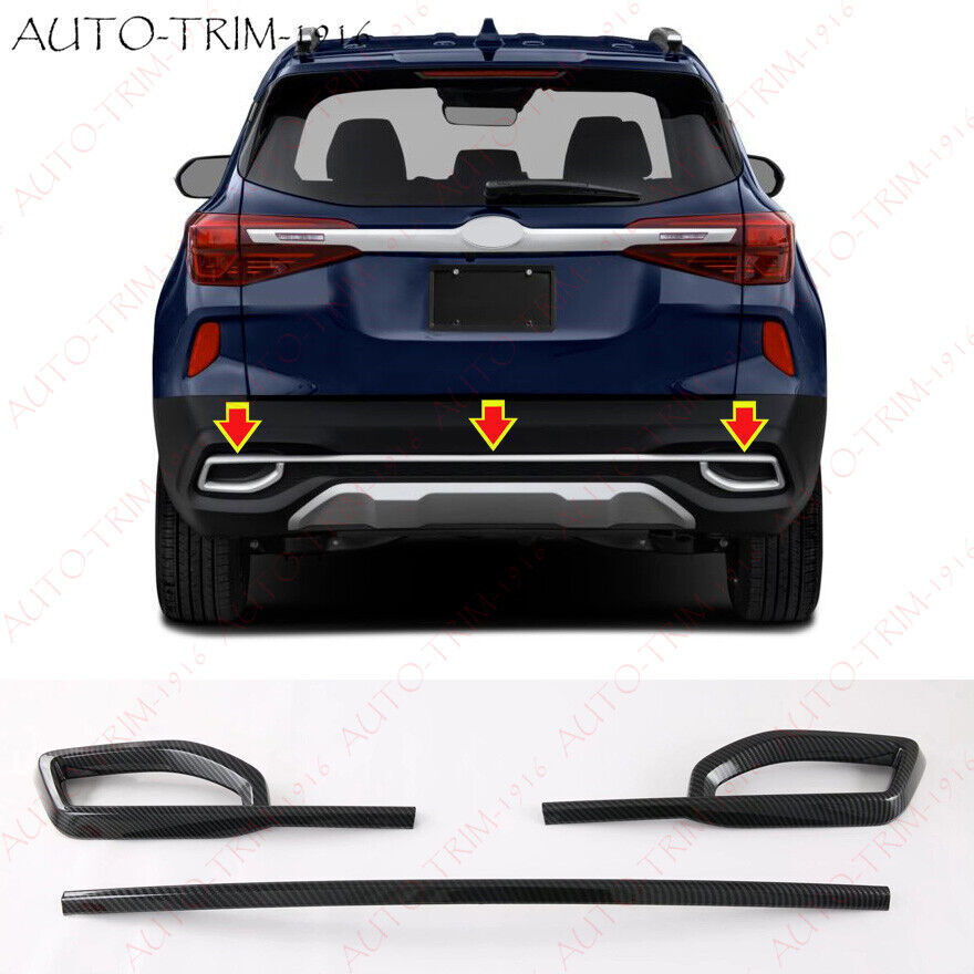 ABS Carbon Fiber Rear Bumper Cover protector for Kia Seltos Trim 2023-2022 n
