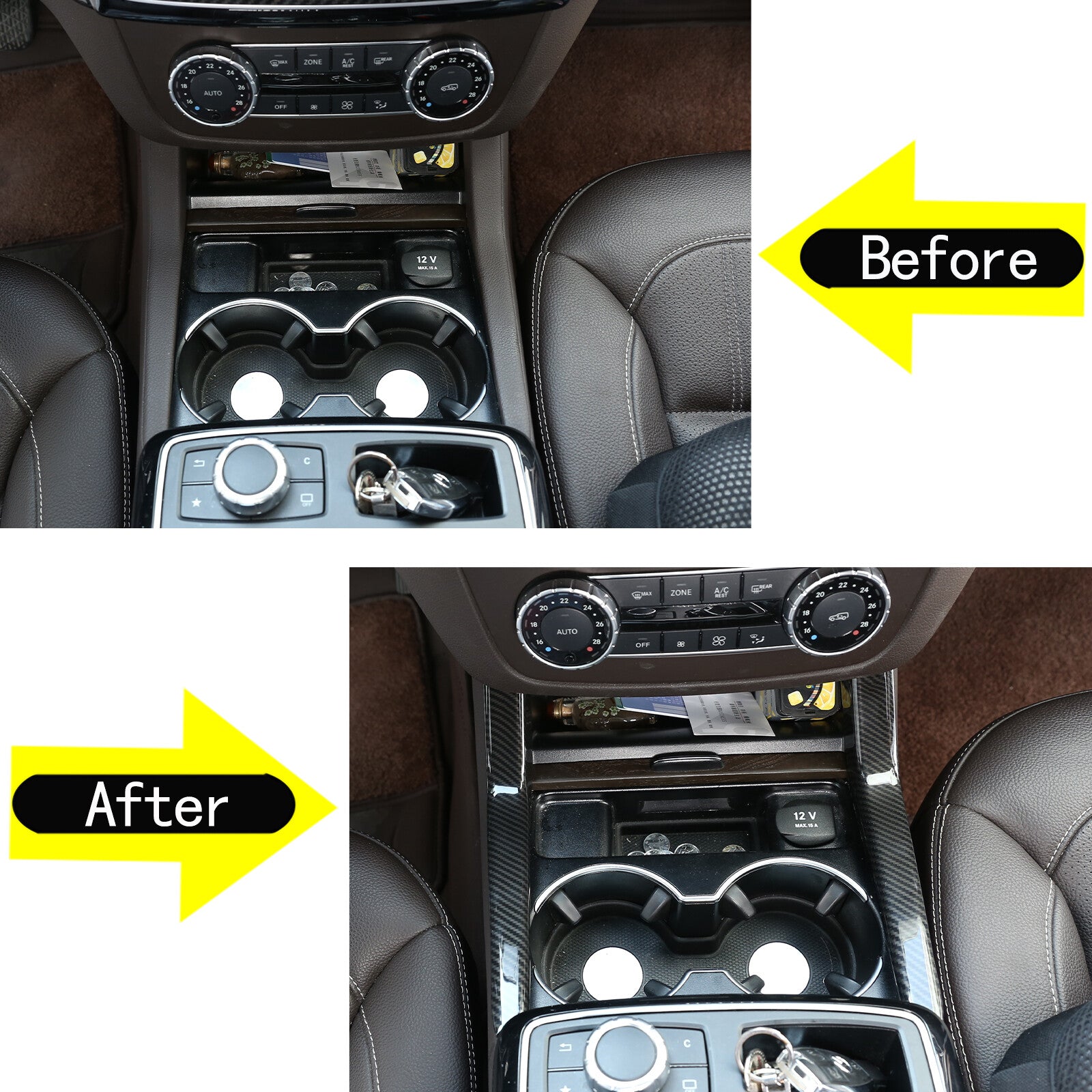 Carbon fiber ABS center console side cover suitable for GLE GLS ML 13-19- n