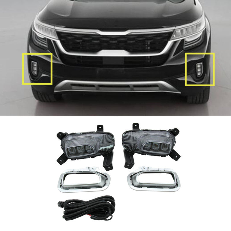 for Kia Seltos KX3 20-23 Daytime Running Light DRL Front Fog LED Signal Lamp B n