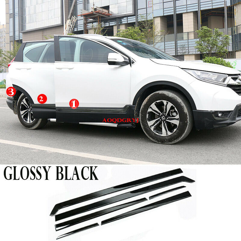 Glossy Black Body Side Overlay Molding Trim Cover for Honda CRV CR-V 2017-2022
